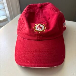 Ben Hogan Red Baseball Cap with Embroidered Logo and American Flag